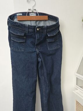 River Island Dark Blue Straight Leg Cargo Jeans